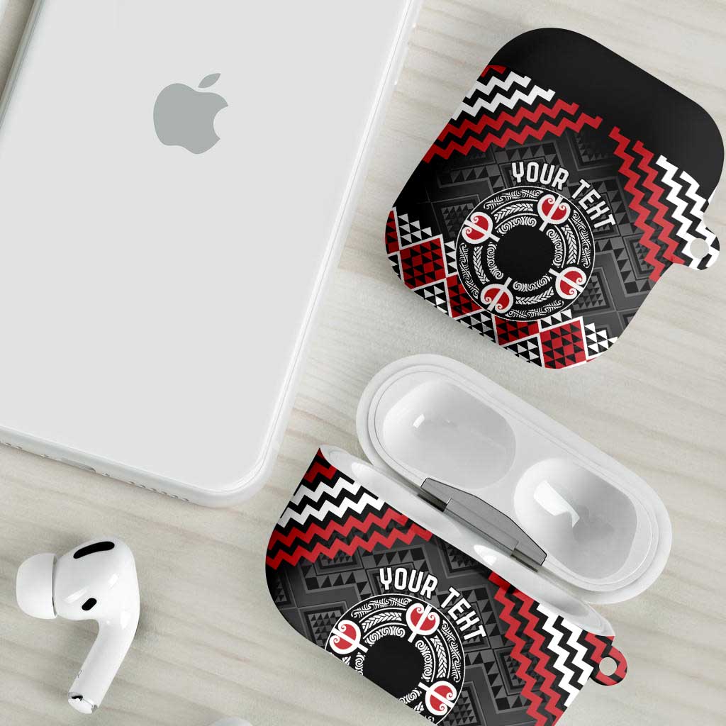 Personalised Aotearoa Niho Taniwha Motif AirPods Case Red Style - Polynesian Pride