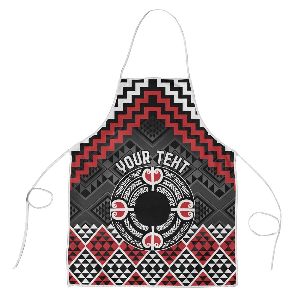 Personalised Aotearoa Niho Taniwha Motif Apron Red Style LT9 Red - Polynesian Pride
