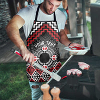 Personalised Aotearoa Niho Taniwha Motif Apron Red Style - Polynesian Pride
