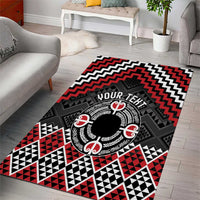 Personalised Aotearoa Niho Taniwha Motif Area Rug Red Style
