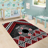 Personalised Aotearoa Niho Taniwha Motif Area Rug Red Style