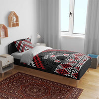 Personalised Aotearoa Niho Taniwha Motif Bedding Set Red Style