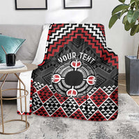 Personalised Aotearoa Niho Taniwha Motif Blanket Red Style