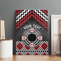 Personalised Aotearoa Niho Taniwha Motif Canvas Wall Art Red Style