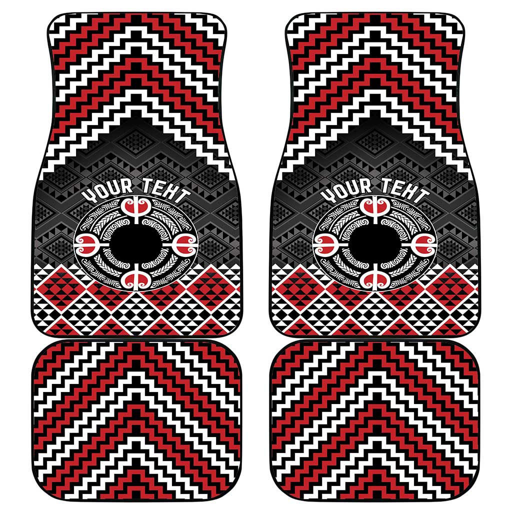 Personalised Aotearoa Niho Taniwha Motif Car Mats Red Style