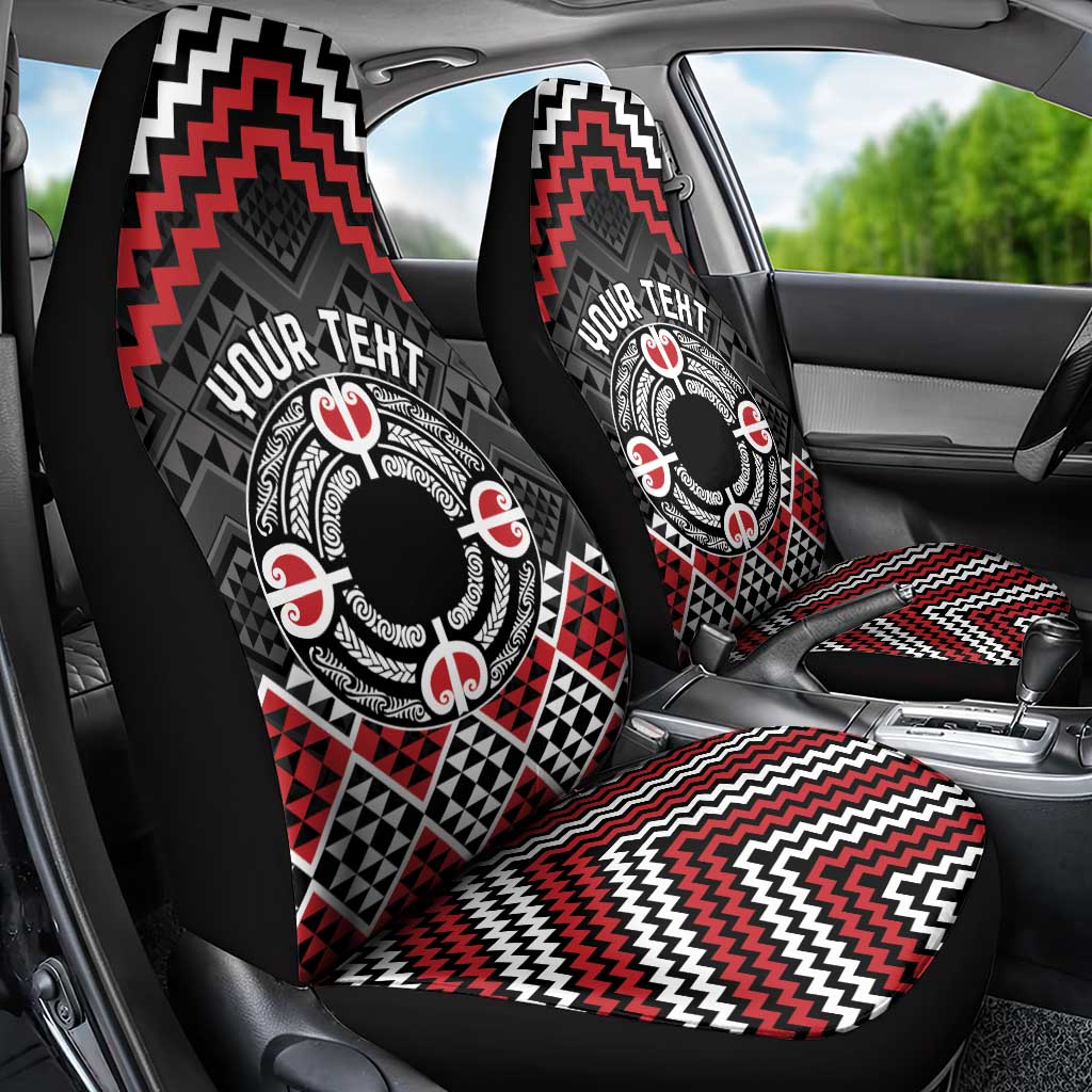 Personalised Aotearoa Niho Taniwha Motif Car Seat Cover Red Style
