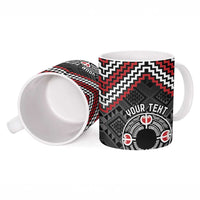 Personalised Aotearoa Niho Taniwha Motif Ceramic Mug Red Style - Polynesian Pride