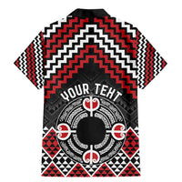 Personalised Aotearoa Niho Taniwha Motif Family Matching Mermaid Dress and Hawaiian Shirt Red Style