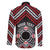 Personalised Aotearoa Niho Taniwha Motif Family Matching Off The Shoulder Long Sleeve Dress and Hawaiian Shirt Red Style