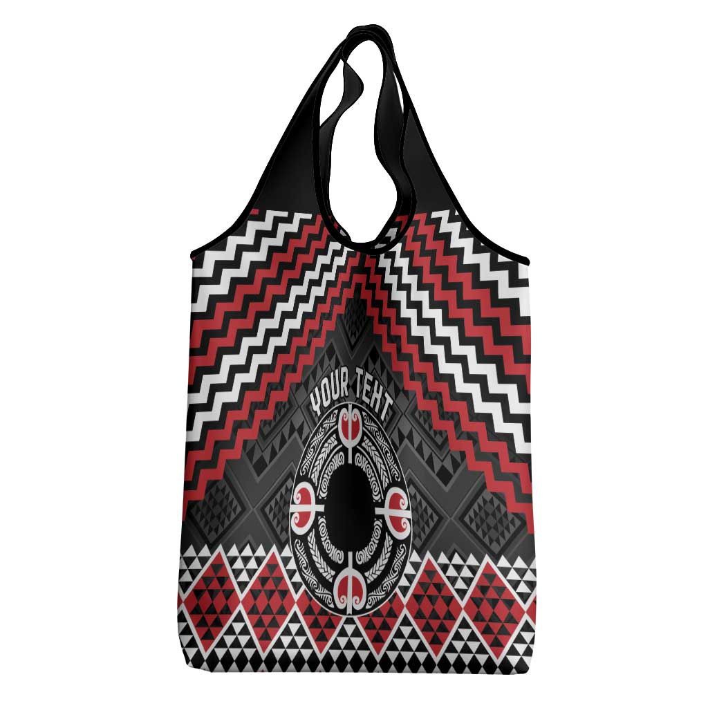 Personalised Aotearoa Niho Taniwha Motif Grocery Bag Red Style