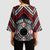 Personalised Aotearoa Niho Taniwha Motif Kimono Sleeve Blouse Red Style - Polynesian Pride
