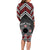 Personalised Aotearoa Niho Taniwha Motif Long Sleeve Bodycon Dress Red Style