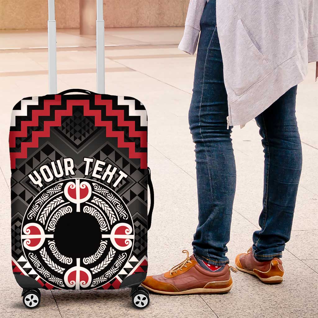 Personalised Aotearoa Niho Taniwha Motif Luggage Cover Red Style LT9 Red - Polynesian Pride