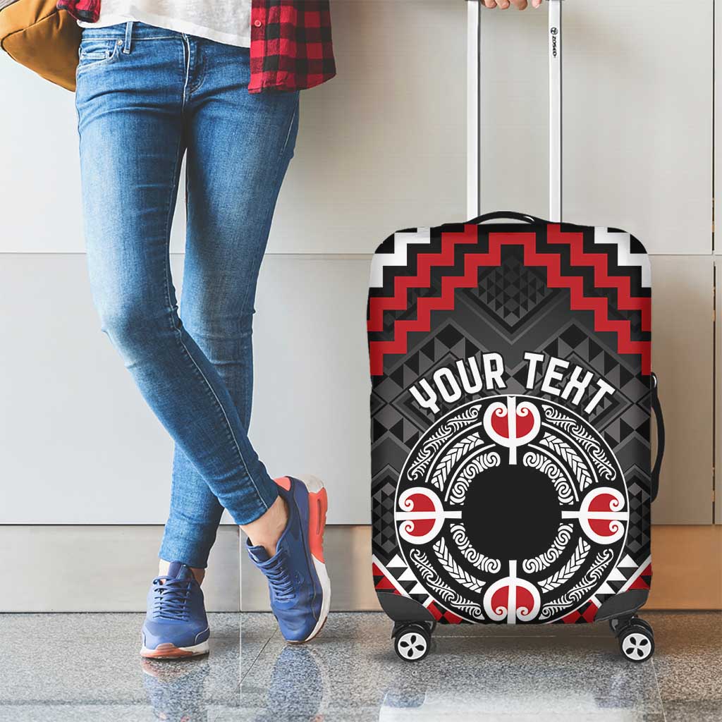 Personalised Aotearoa Niho Taniwha Motif Luggage Cover Red Style