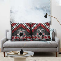 Personalised Aotearoa Niho Taniwha Motif Pillow Cover Red Style - Polynesian Pride