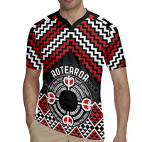 Personalised Aotearoa Niho Taniwha Motif Rugby Jersey Red Style