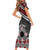 Personalised Aotearoa Niho Taniwha Motif Short Sleeve Bodycon Dress Red Style