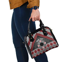 Personalised Aotearoa Niho Taniwha Motif Shoulder Handbag Red Style