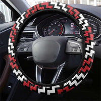 Aotearoa Niho Taniwha Motif Steering Wheel Cover Red Style