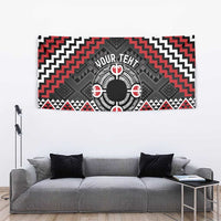Personalised Aotearoa Niho Taniwha Motif Tapestry Red Style