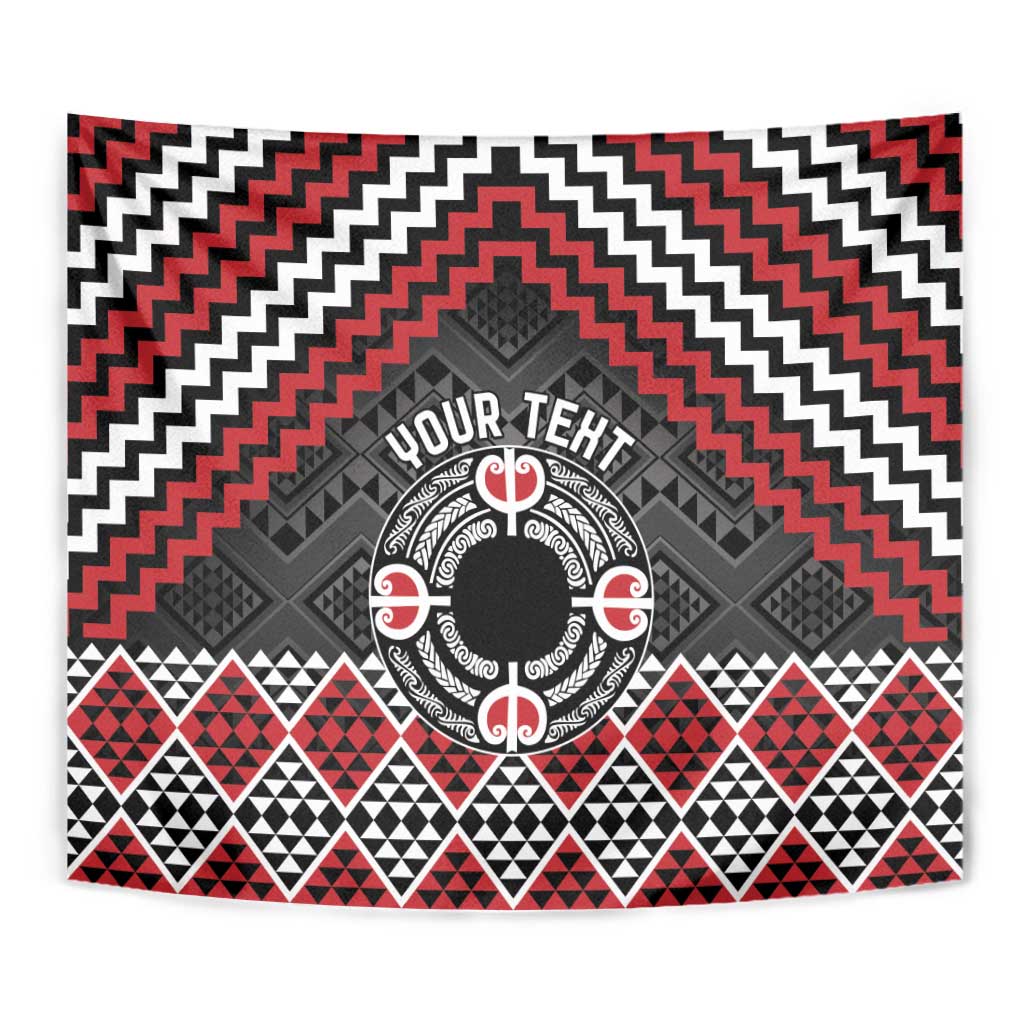 Personalised Aotearoa Niho Taniwha Motif Tapestry Red Style