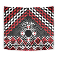 Personalised Aotearoa Niho Taniwha Motif Tapestry Red Style