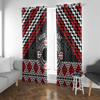 Personalised Aotearoa Niho Taniwha Motif Window Curtain Red Style