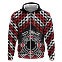Personalised Aotearoa Niho Taniwha Motif Zip Hoodie Red Style LT9 Zip Hoodie Red - Polynesian Pride