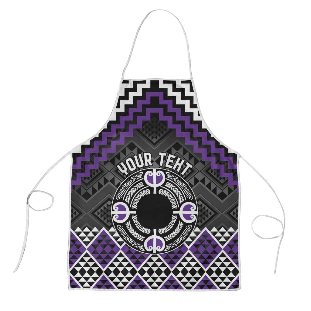 Personalised Aotearoa Niho Taniwha Motif Apron Violet Style LT9 Violet - Polynesian Pride