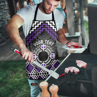 Personalised Aotearoa Niho Taniwha Motif Apron Violet Style - Polynesian Pride