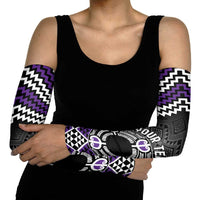 Personalised Aotearoa Niho Taniwha Motif Arm Sleeves Violet Style - Polynesian Pride