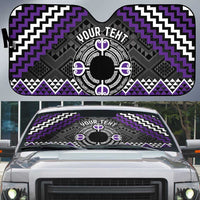 Personalised Aotearoa Niho Taniwha Motif Auto Sun Shade Violet Style - Polynesian Pride