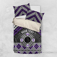 Personalised Aotearoa Niho Taniwha Motif Bedding Set Violet Style