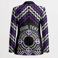 Personalised Aotearoa Niho Taniwha Motif Blazer Violet Style - Polynesian Pride
