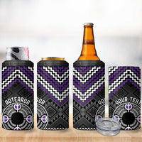 Personalised Aotearoa Niho Taniwha Motif 4 in 1 Can Cooler Tumbler Violet Style