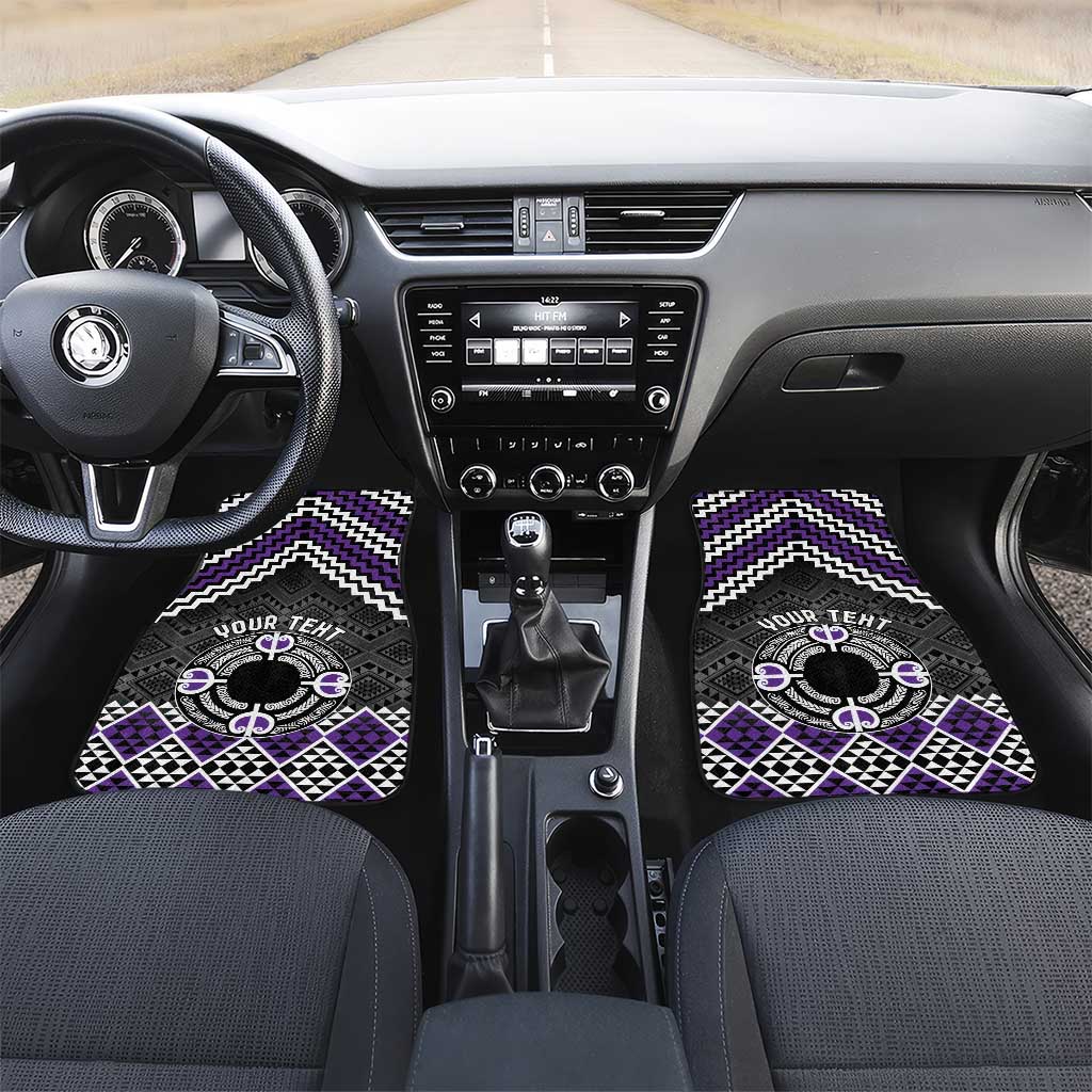Personalised Aotearoa Niho Taniwha Motif Car Mats Violet Style