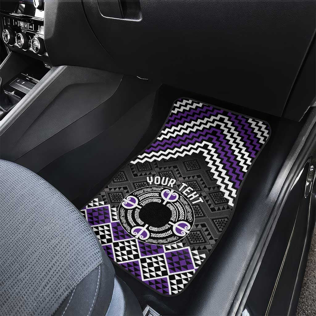 Personalised Aotearoa Niho Taniwha Motif Car Mats Violet Style