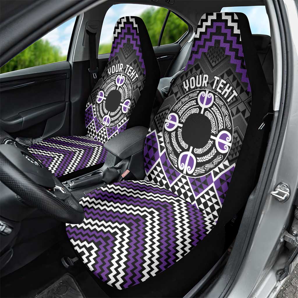 Personalised Aotearoa Niho Taniwha Motif Car Seat Cover Violet Style