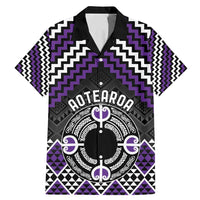 Personalised Aotearoa Niho Taniwha Motif Family Matching Mermaid Dress and Hawaiian Shirt Violet Style