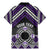 Personalised Aotearoa Niho Taniwha Motif Family Matching Mermaid Dress and Hawaiian Shirt Violet Style
