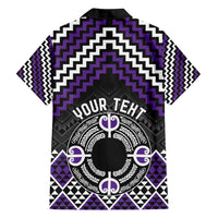 Personalised Aotearoa Niho Taniwha Motif Family Matching Tank Maxi Dress and Hawaiian Shirt Violet Style