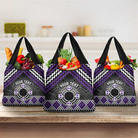 Personalised Aotearoa Niho Taniwha Motif Grocery Bag Violet Style