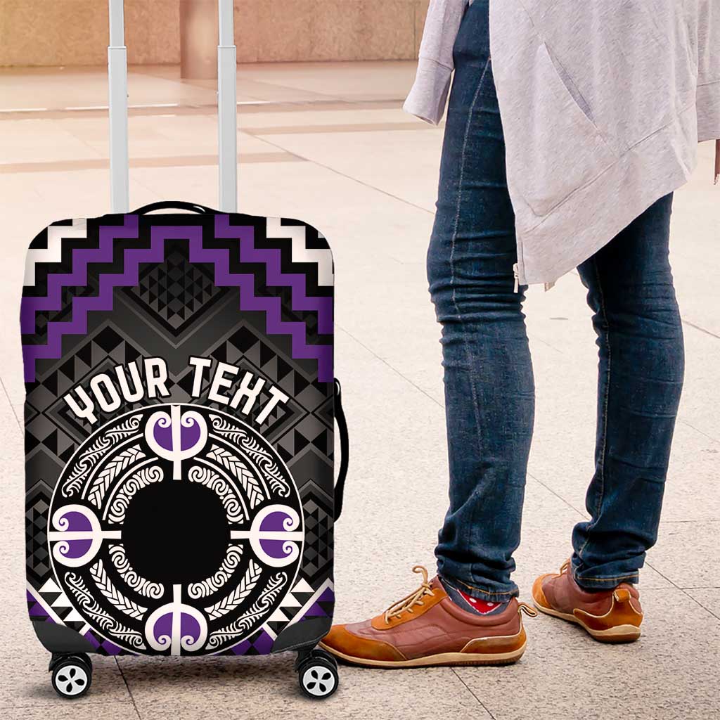 Personalised Aotearoa Niho Taniwha Motif Luggage Cover Violet Style LT9 Violet - Polynesian Pride