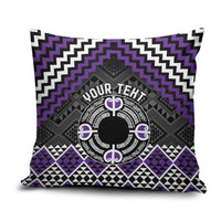 Personalised Aotearoa Niho Taniwha Motif Pillow Cover Violet Style - Polynesian Pride