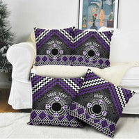 Personalised Aotearoa Niho Taniwha Motif Pillow Cover Violet Style - Polynesian Pride