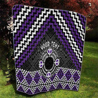 Personalised Aotearoa Niho Taniwha Motif Quilt Violet Style LT9 - Polynesian Pride