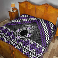 Personalised Aotearoa Niho Taniwha Motif Quilt Violet Style LT9 - Polynesian Pride