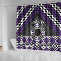 Personalised Aotearoa Niho Taniwha Motif Shower Curtain Violet Style LT9 - Polynesian Pride