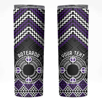 Personalised Aotearoa Niho Taniwha Motif Skinny Tumbler Violet Style