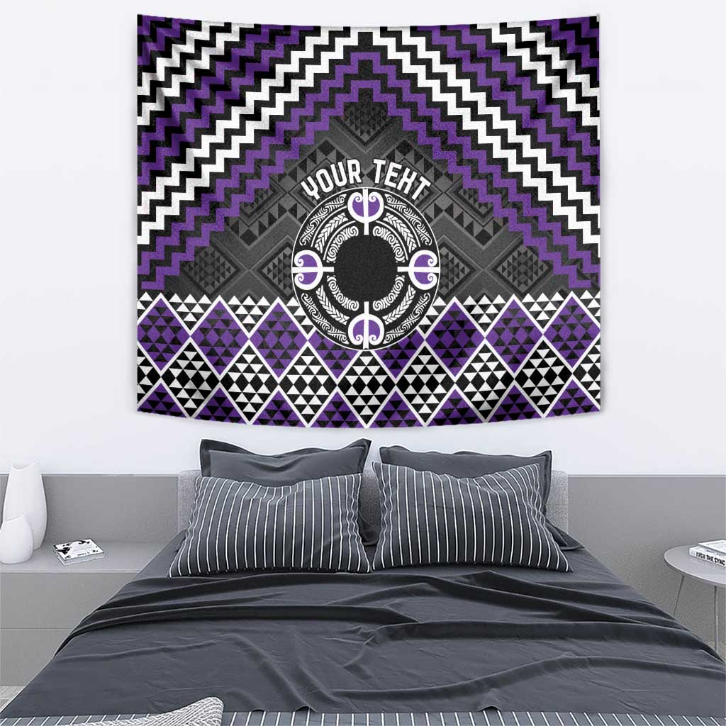 Personalised Aotearoa Niho Taniwha Motif Tapestry Violet Style
